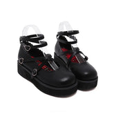 Black Doll Round Toe Soft Sister Cute Student Platform Shoes
